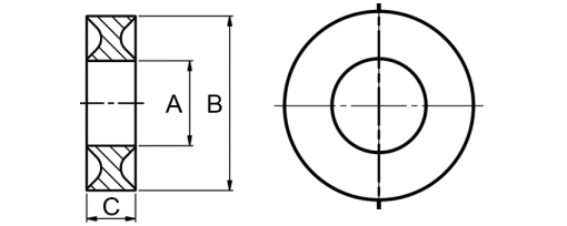 Výkres - Zajišťovací podložky 8,2, PA 6, přírodní