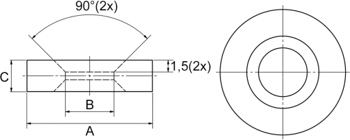 Výkres - Distanční trubičky 16x6,2x14, PA-GV, černá