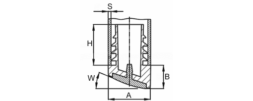 Výkres - Lamelové zátky - zešikmené, kulaté 22x1,5-2, PE, černá