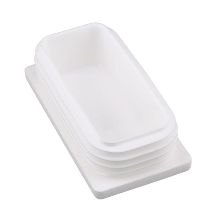 Lamelové zátky obdélníkové 60/40 x 3-5, PE, bílá ~ RAL 9003