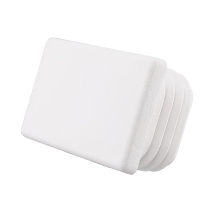 Lamelové zátky obdélníkové 60/40 x 3-5, PE, bílá ~ RAL 9003