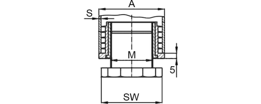 Výkres - Zátky stavěcí s lamelami, čtvercové 20x20x1,5-2 6k, PA, černá