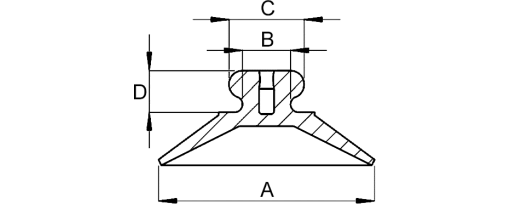 Výkres - Přísavky 40 mm, měkčené PVC, přírodní (čiré)