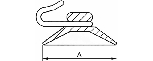 Výkres - Přísavky 40 mm, měkčené PVC, přírodní (čiré)