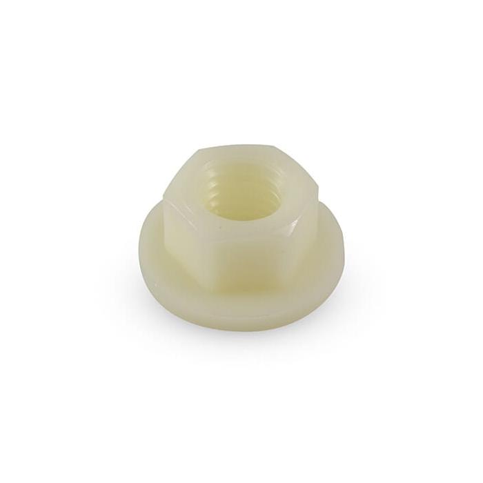 Šestihranné matice M10 s límcem, PA, přírodní