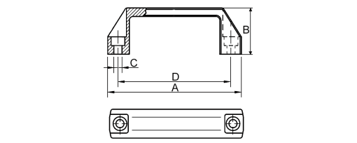 Výkres - Madlo 6,5 / L=117, PA-GV, černá