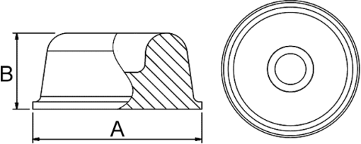 Výkres - Samolepicí nožičky 22,3/10,1, měkčené PVC / polyuretan, černá