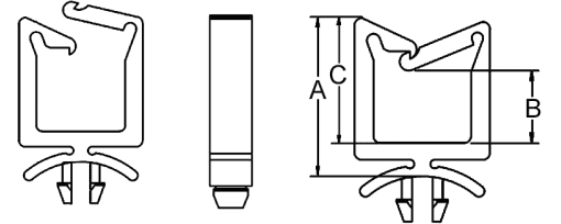 Výkres - Držák kabelu 14,7 mm, PA 6.6, přírodní