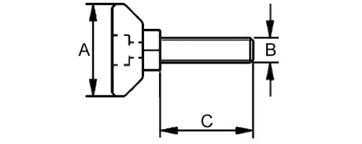 Výkres - Noha nastavitelná 38 M8x30, PP, černá