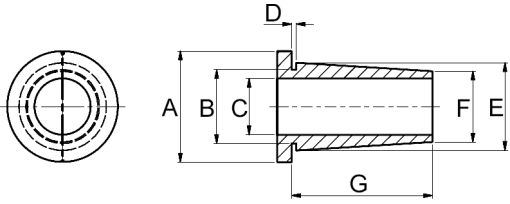 Výkres - Kabelové vývodky 12,7/8,7/26,8, PVC, černá