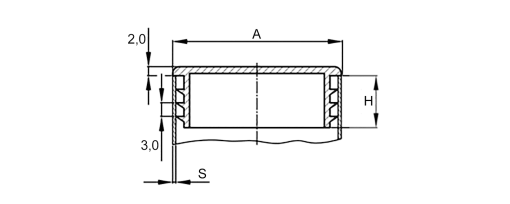Výkres - Lamelové zátky obdélníkové nízké 100/20X1,5-2,5, PE, černá