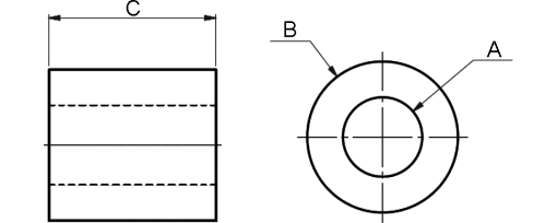 Výkres - Distanční trubičky 5x2,5x13, mosaz (CuZn40Pb3), poniklovaná (Ni3bk)