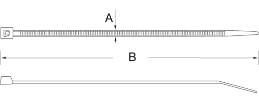 Výkres - Stahovací pásky 7,6/380, PP, zelená