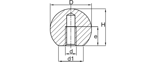 Výkres - Ovládací prvky - koule M5 / závit, hladká, duroplast, černá