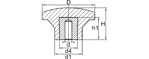 Výkres - Hvězdicová matice - růžice M12 / typ H, duroplast, černá