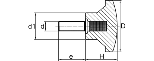 Výkres - Hvězdicová rukojeť se šroubem M10x20, duroplast, černá