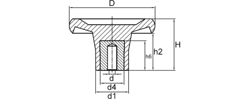 Výkres - Ruční kola plná Ø45 / typ H, duroplast, černá