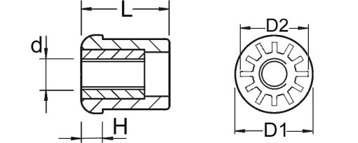 Výkres - Zátky se závitem kulaté 60,3x2,5 M24, PA 6, černá