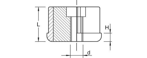 Výkres - Zátky se závitem 50x100x2 M16, PA 6, černá