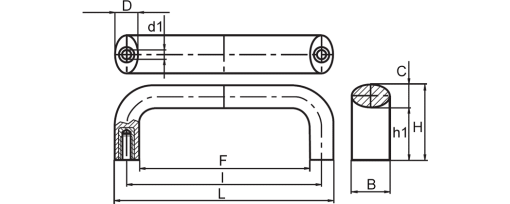 Výkres - Madla L=197 M8, PA-GV, černá
